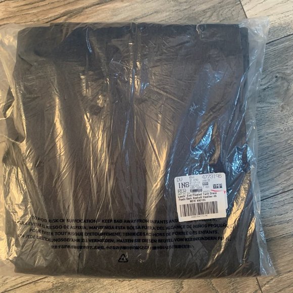 NWT LANDS' END PLEATED TWILL DRESS PANTS DARK ASPHALT HEATHER (GRAY) 46 - Picture 6 of 8